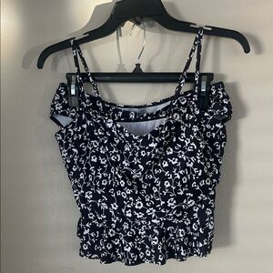 Floral Black and White 2 piece Bikini Size XL NWOT